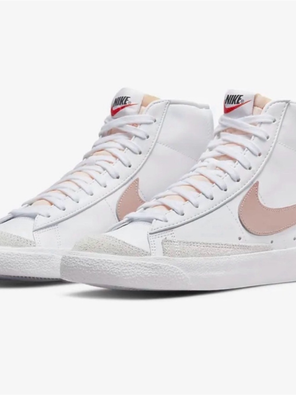 Nike Women’s Blazer Mid '77 White with Pale Pink Swoosh